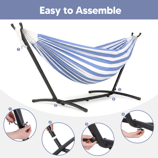 hammock with stand#color-h_blue-white-stripes