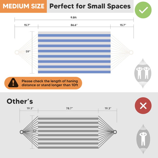 Camping Hammock for Outdoor#Color_blue-white-stripes