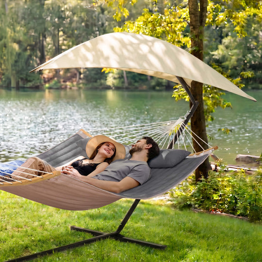 hammock with stand and sunshade#color-c_dark-gray