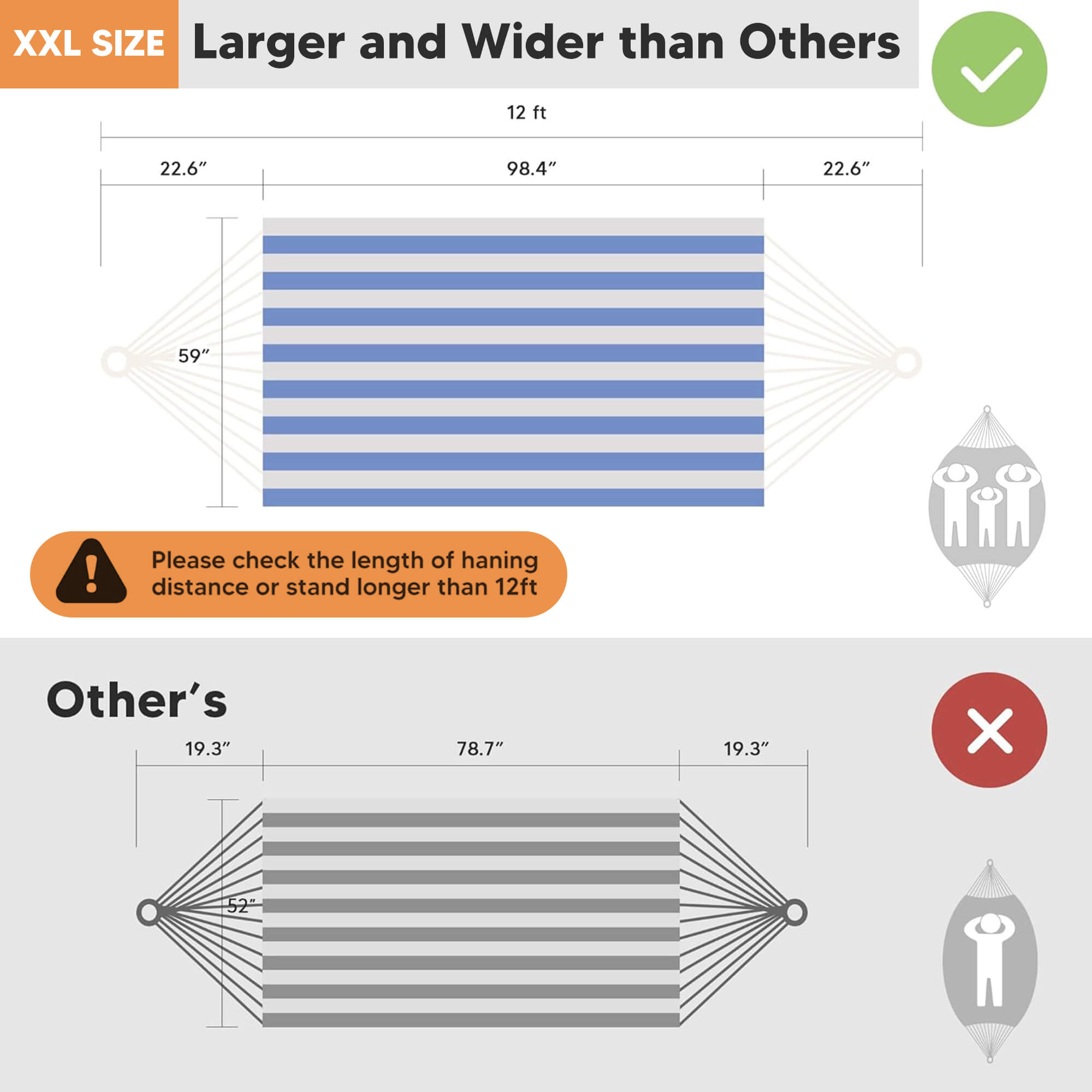 Camping Hammock for Outdoor#Color_blue-white-stripes