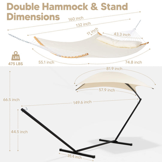 hammock with stand and sunshade#color-c_white