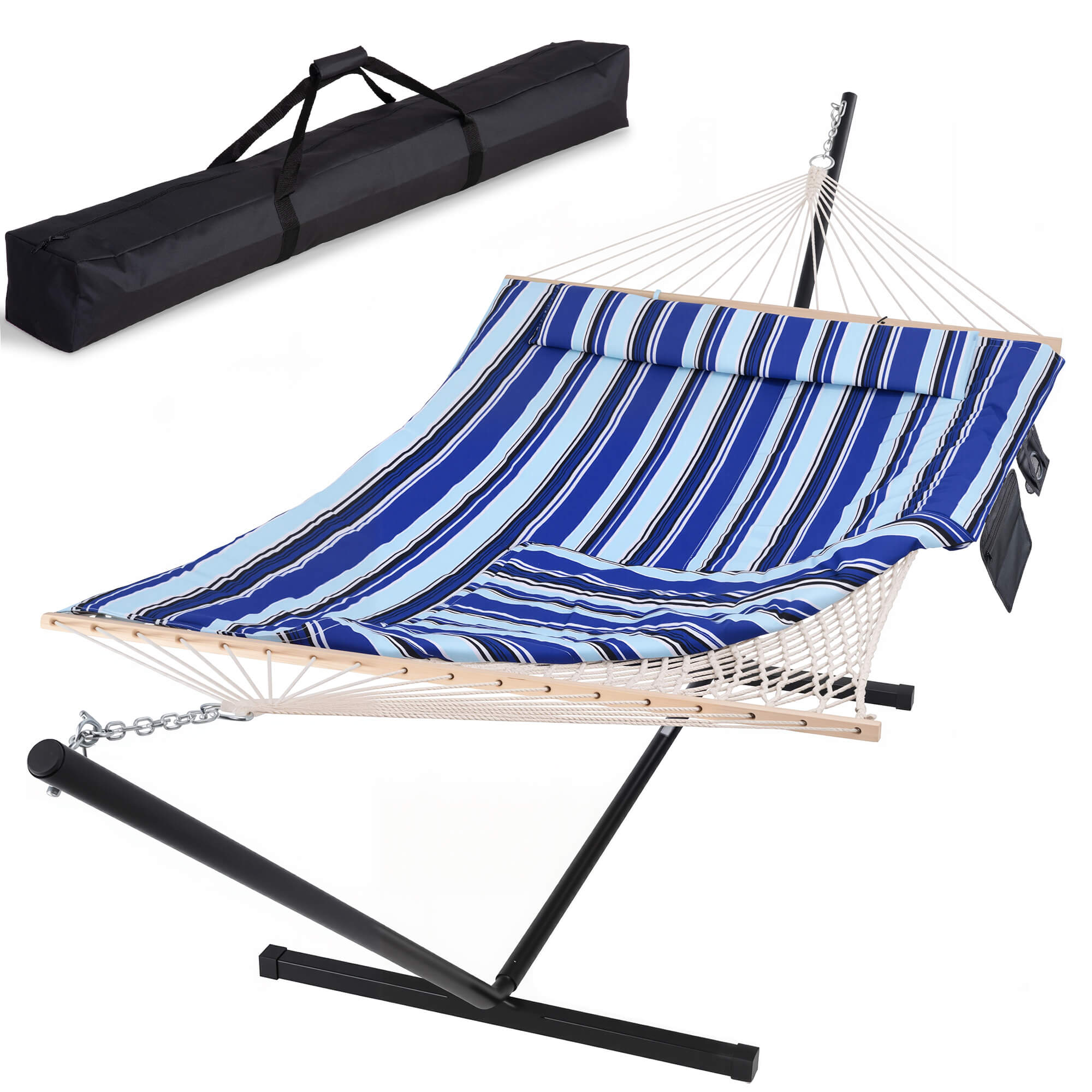 SUNCREAT-Cotton-Rope-Hammock-Blue-Stripe#color_blue-stripe