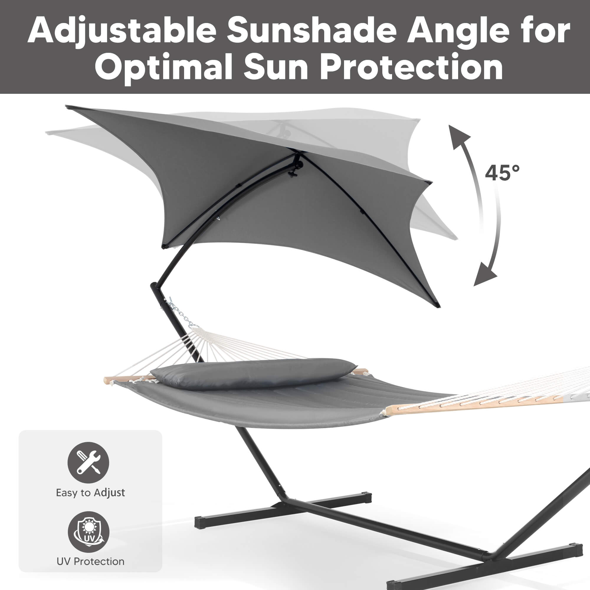 Standing Hammock with Stand#color_light-gray