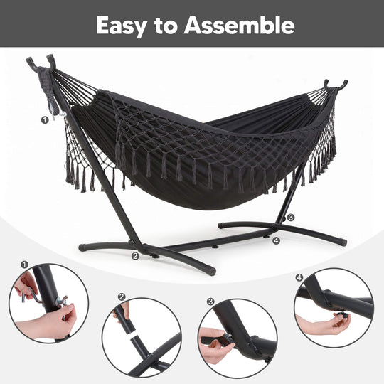 hammock with stand#color-h_dark-with-tassels