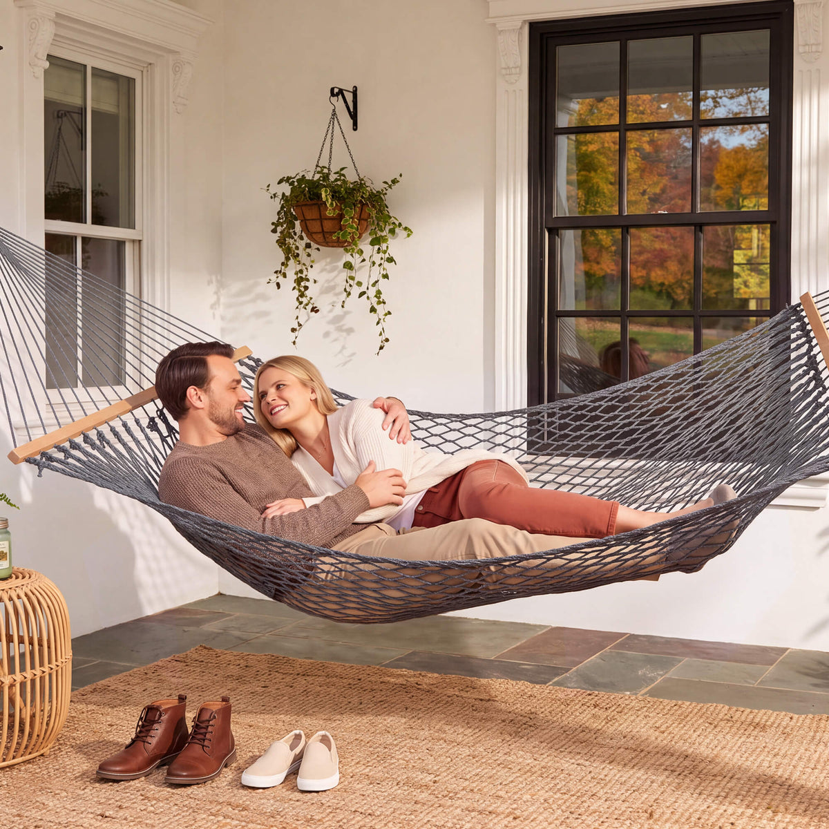 SUNCREAT-Cotton-Rope-Double-Hammock-Gray#color_gray