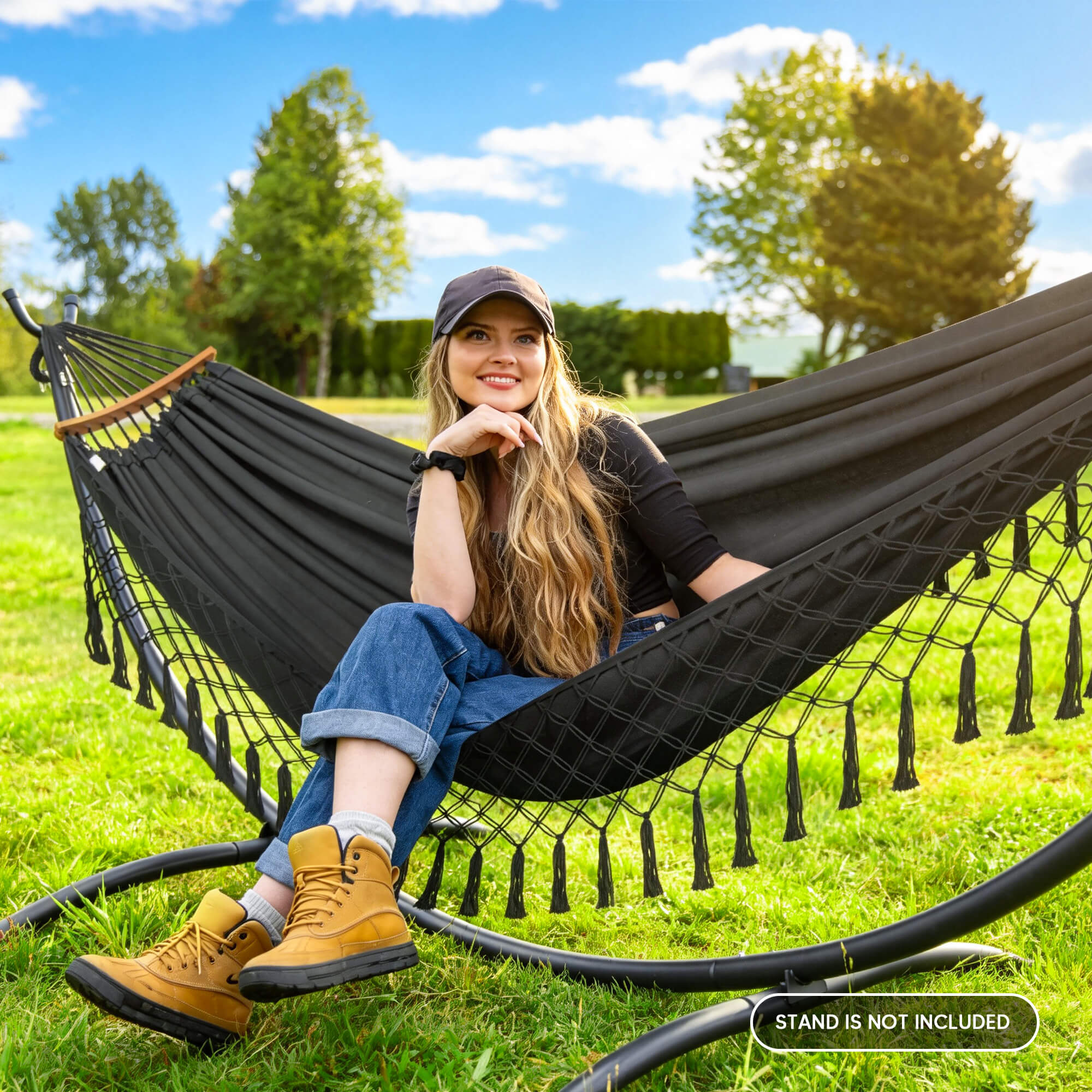 canping hammocks#color_gray-with-tassels