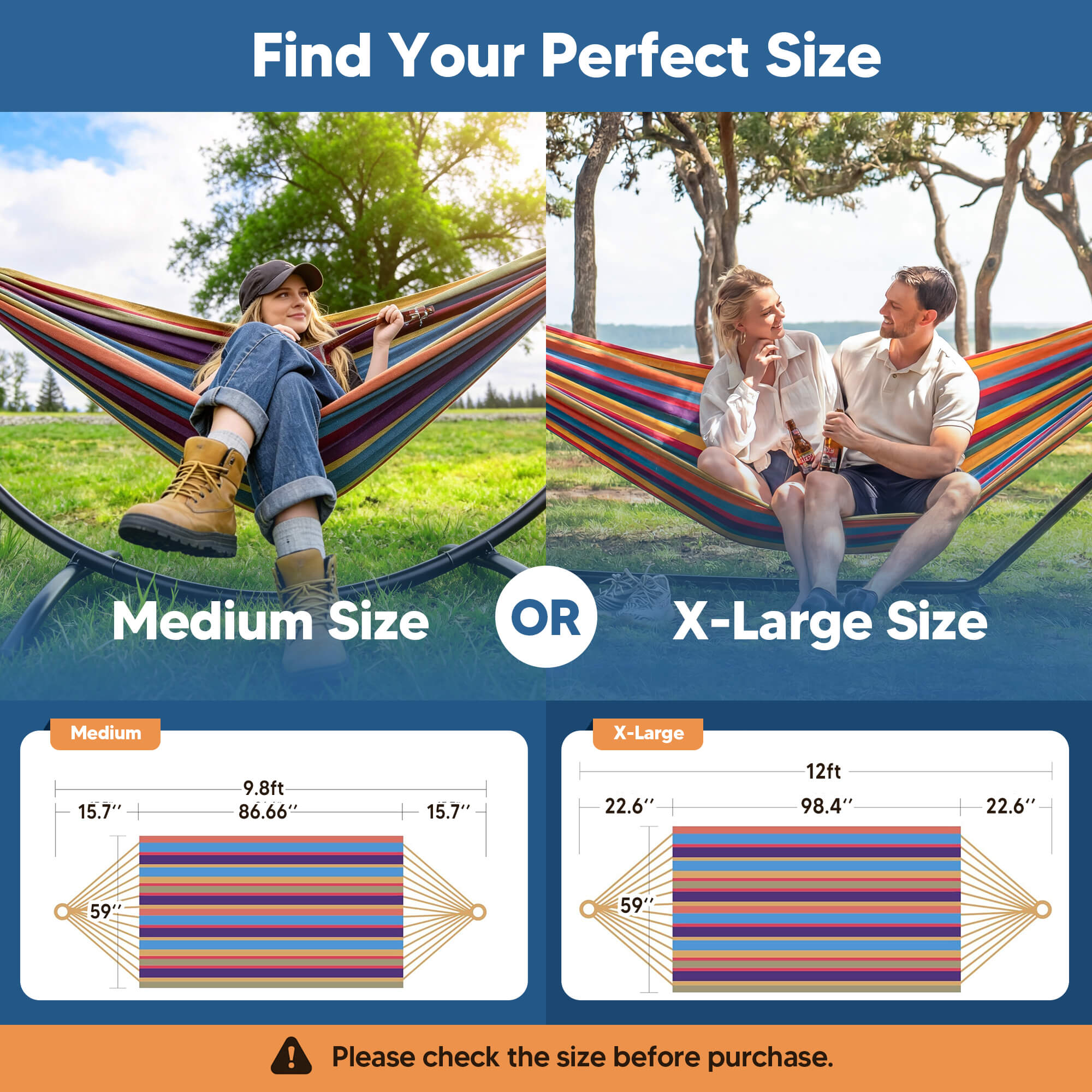 Camping Hammock for Outdoor#Color_colorful-stripes