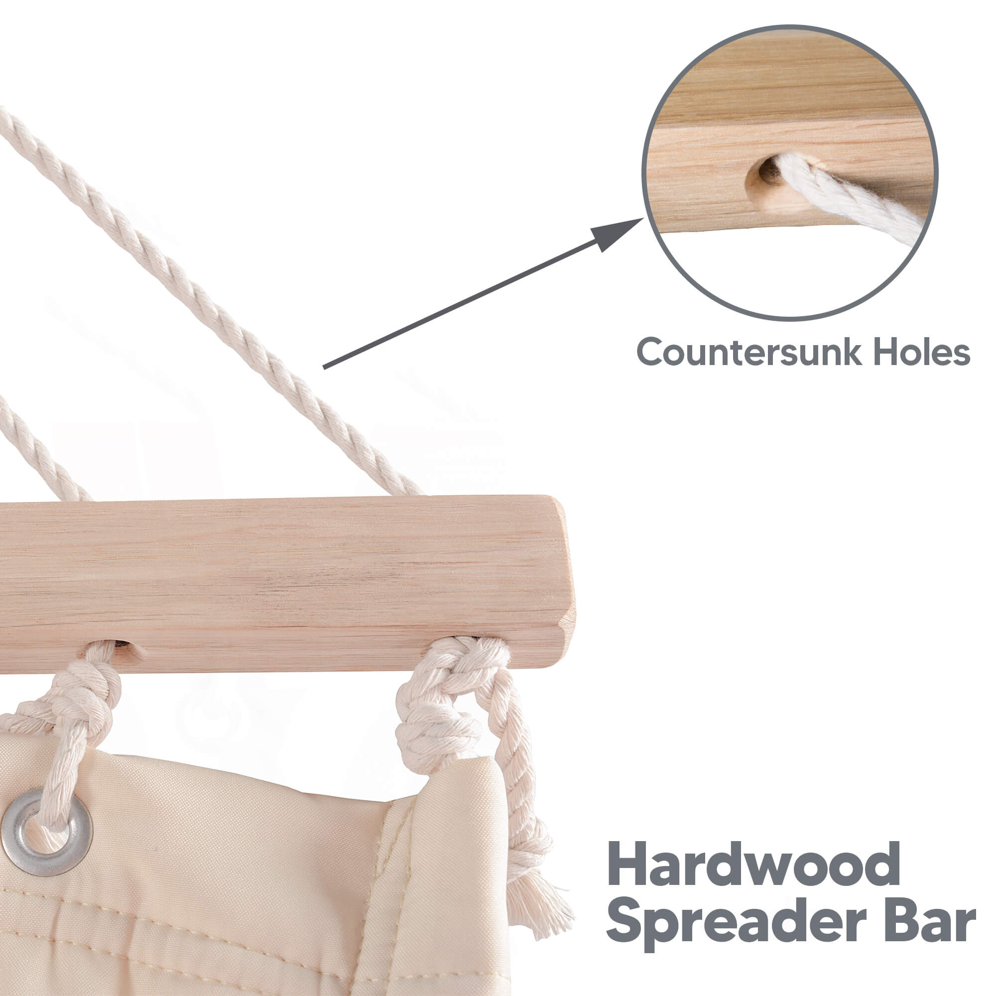 SUNCREAT Quilted Fabric Hammock#color_beige