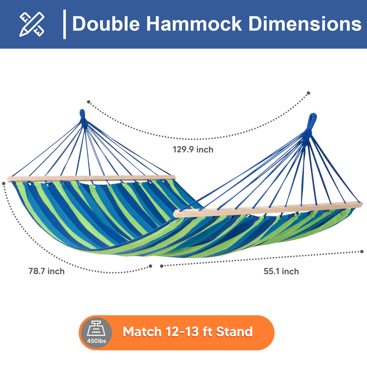 tree hammock swing#color_blue-stripe