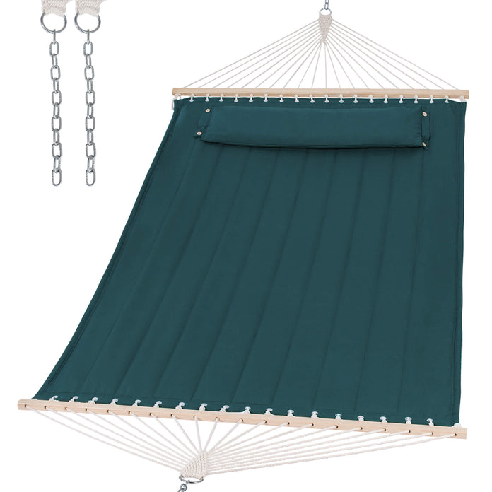 SUNCREAT Quilted Fabric Hammock#color_dark-green