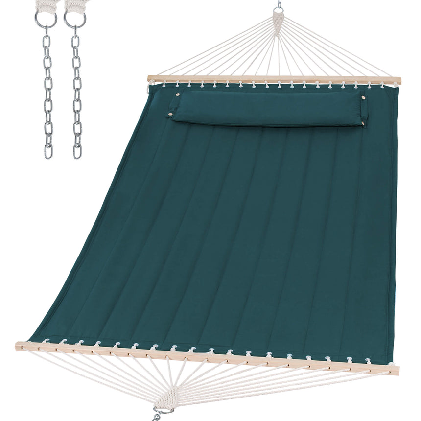 SUNCREAT Quilted Fabric Hammock#color_dark-green