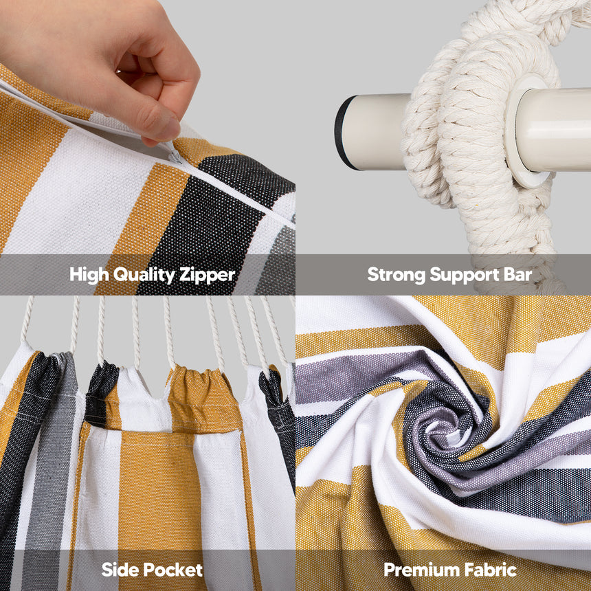 SUNCREAT Hammock Chair White#color_coffee-stripes