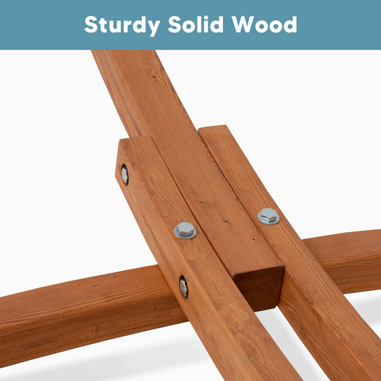 hammock with wooden stand#color_blue-stripe
