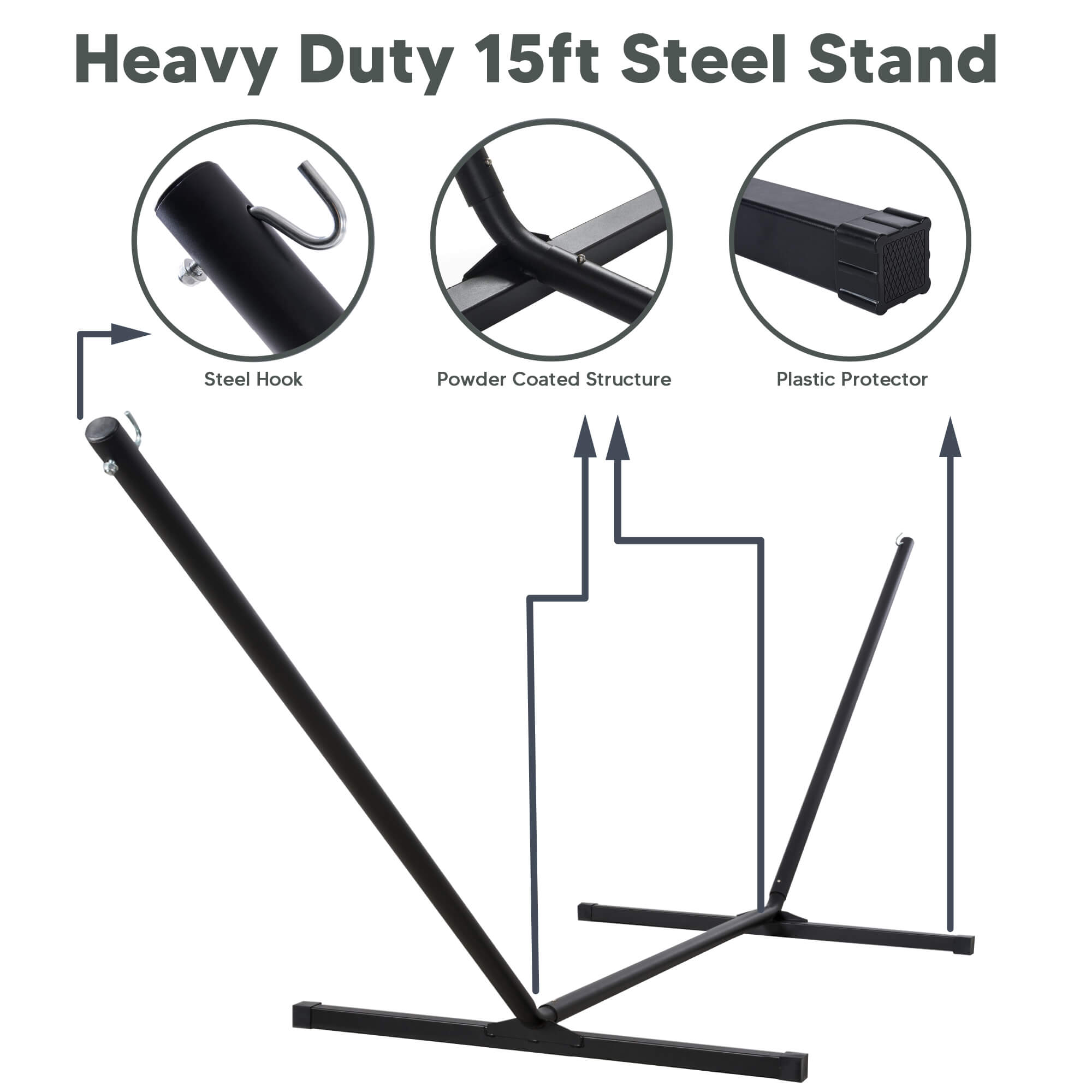 hammock with stand#color_gray-green