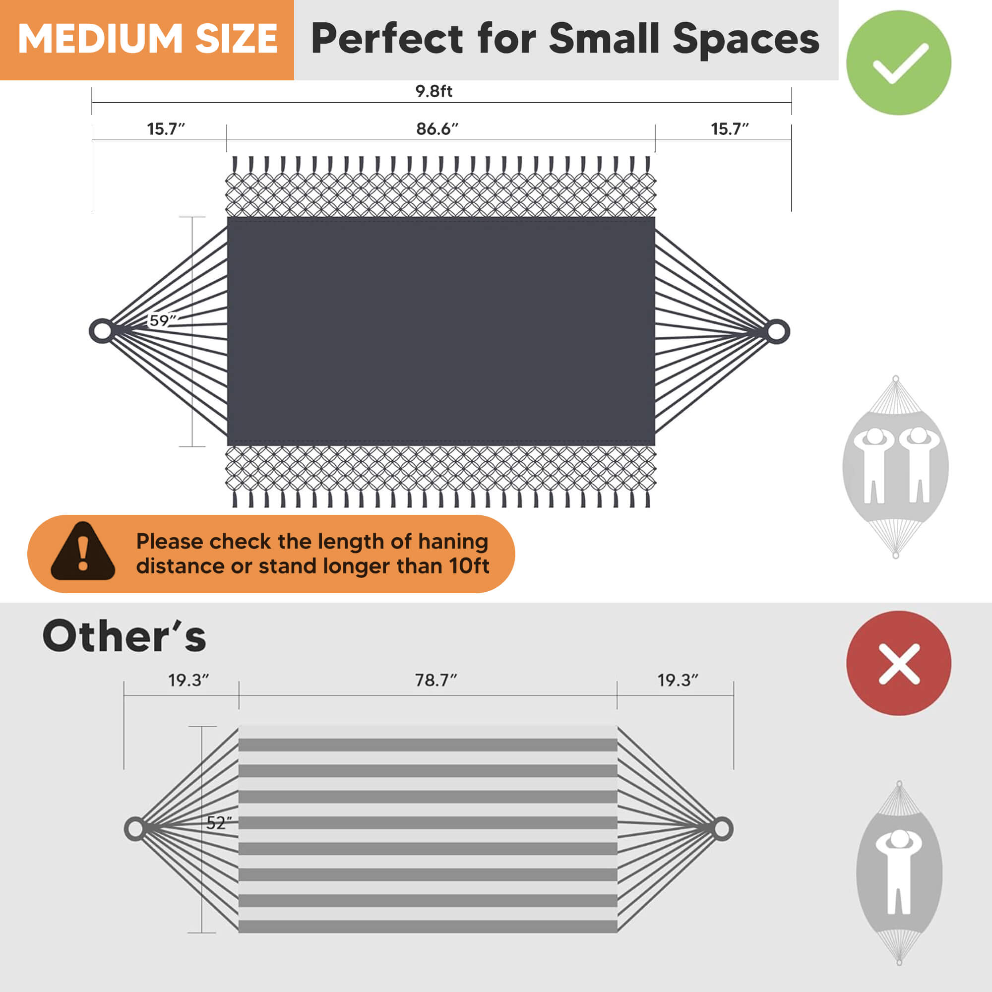 Camping Hammock for Outdoor#Color_gray-with-tassels