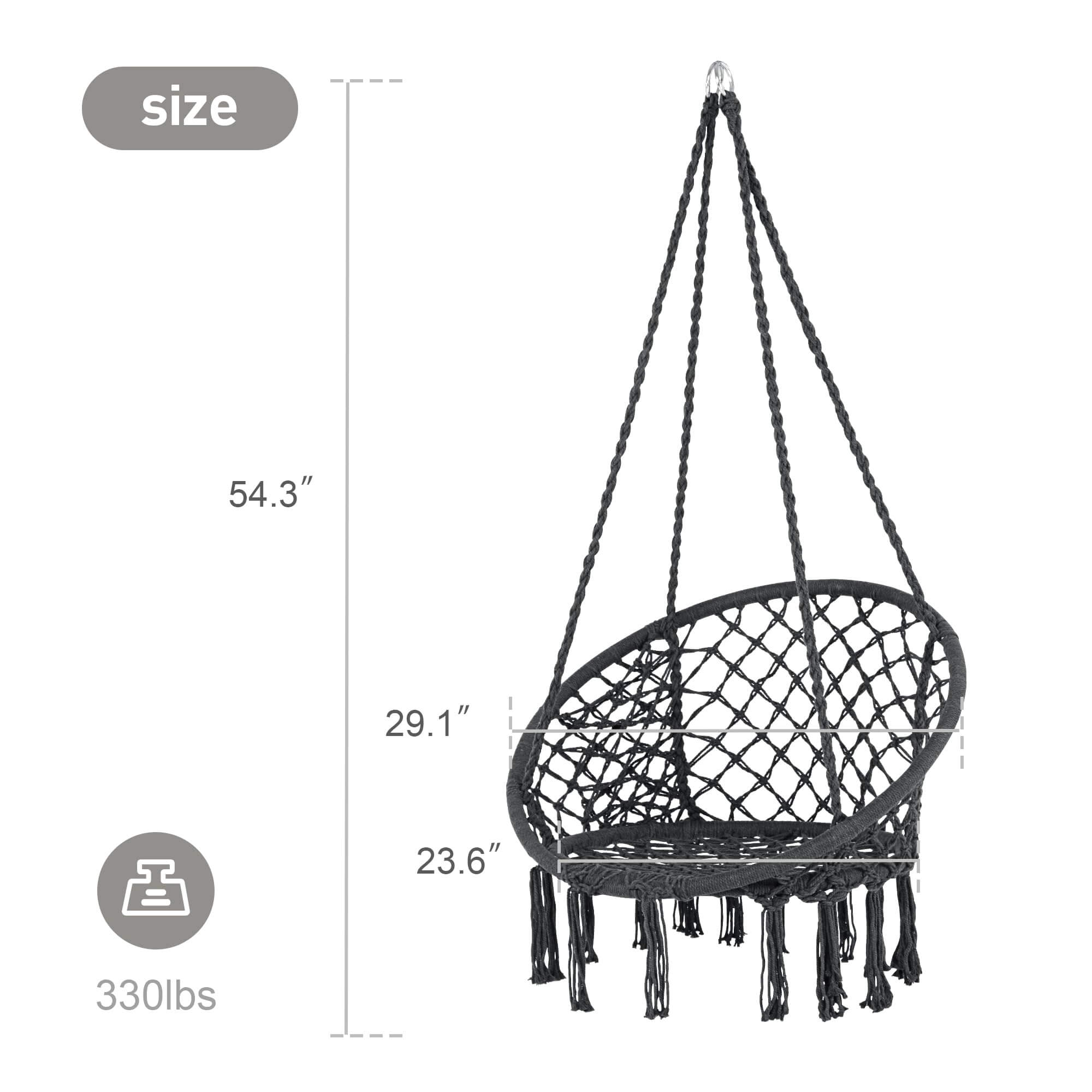 Macrame Cotton Rope Hammock Chair Swing#color_gray-pack-of-2