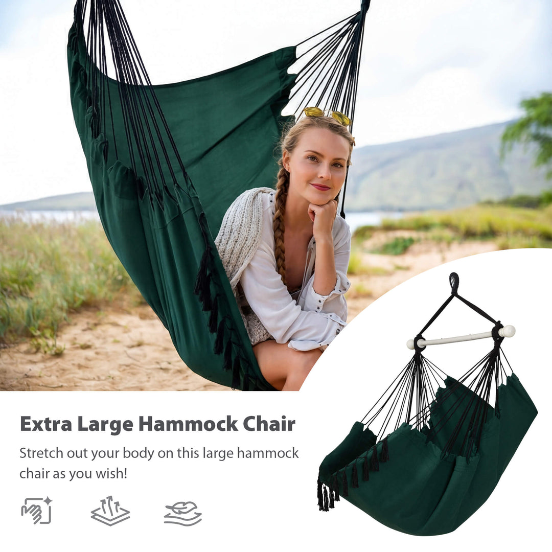 SUNCREAT Hammock Chair Gray#color_dark-green