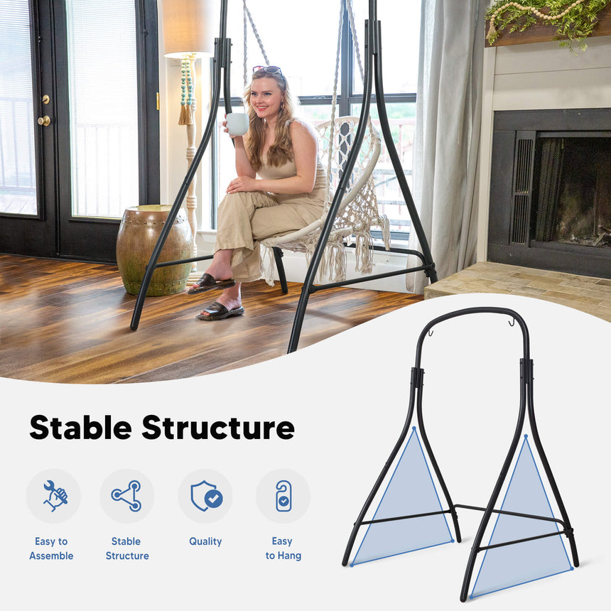 hammock chair with stand#color_white