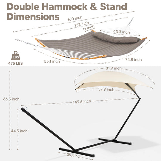 hammock with stand and sunshade#color-c_brown