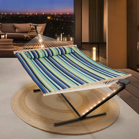 hammock with stand#color_blue-aqua