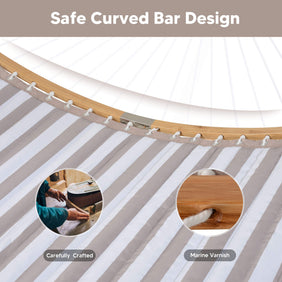 Double Quilted Hammock with Curved Bamboo Bar & Portable Stand |SUNCREAT