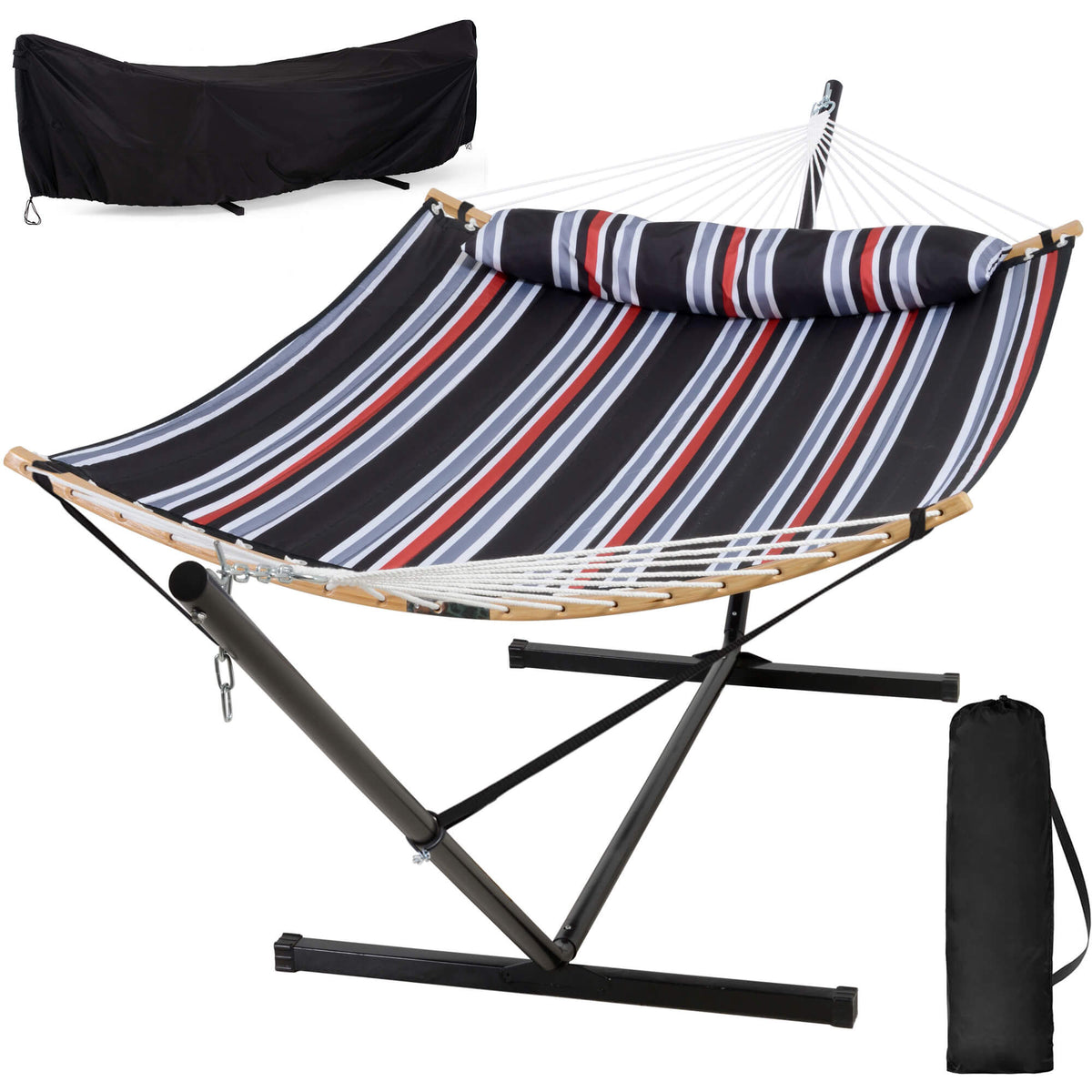 SUNCREAT-Double-Quilted-Hammock-with-Stand#color-f_dark-blue-red