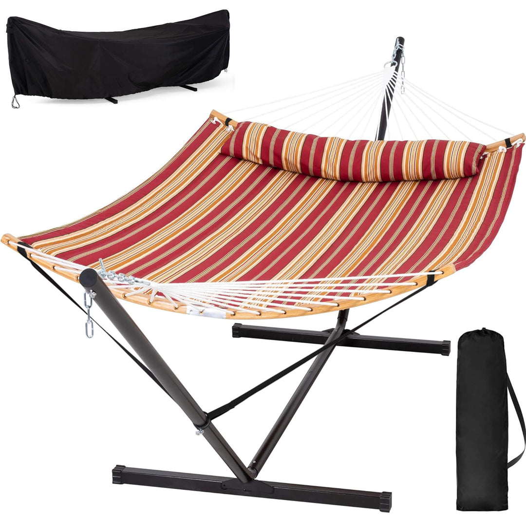SUNCREAT-Double-Quilted-Hammock-with-Stand#color_red-stripes