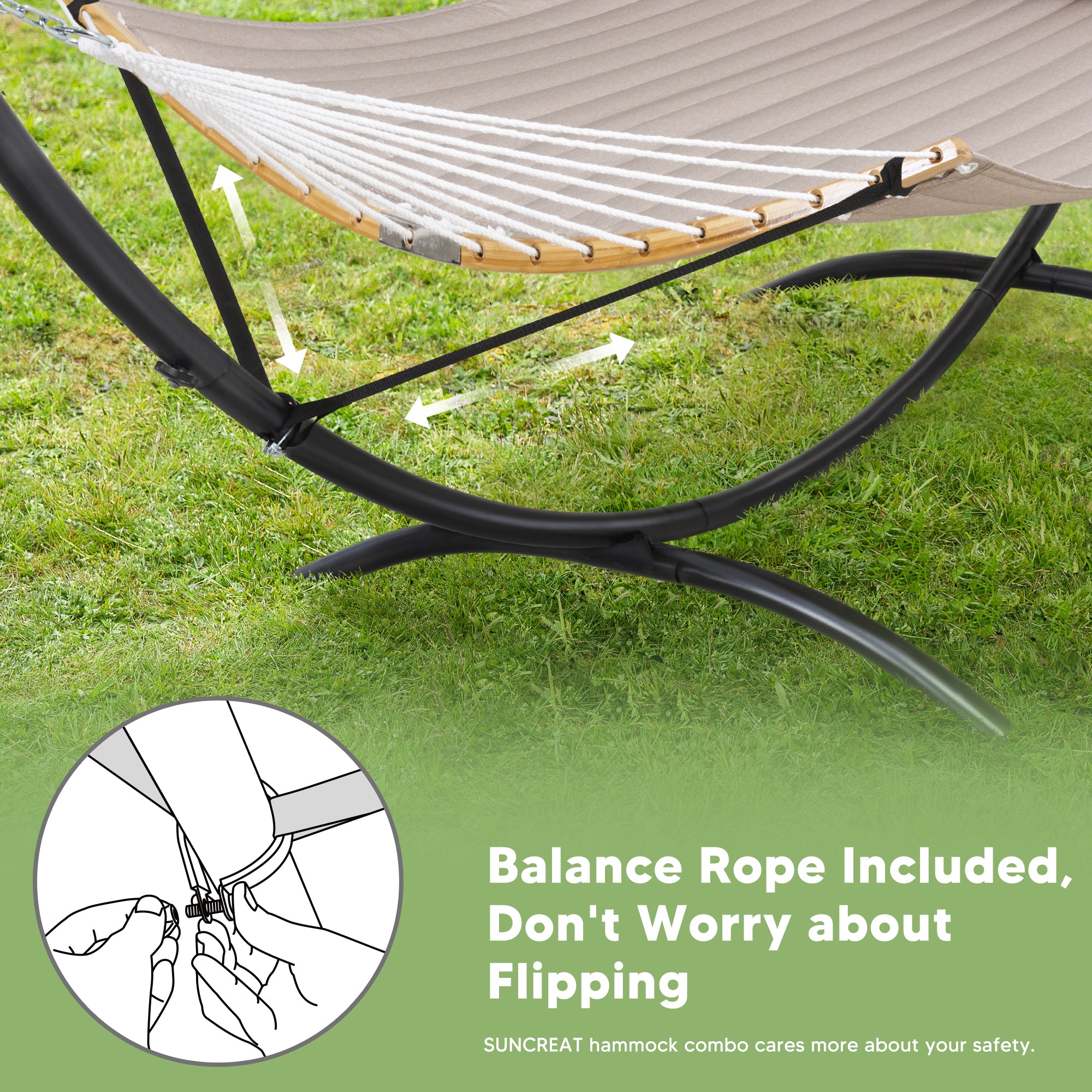 portable hammock with stand#color_brown