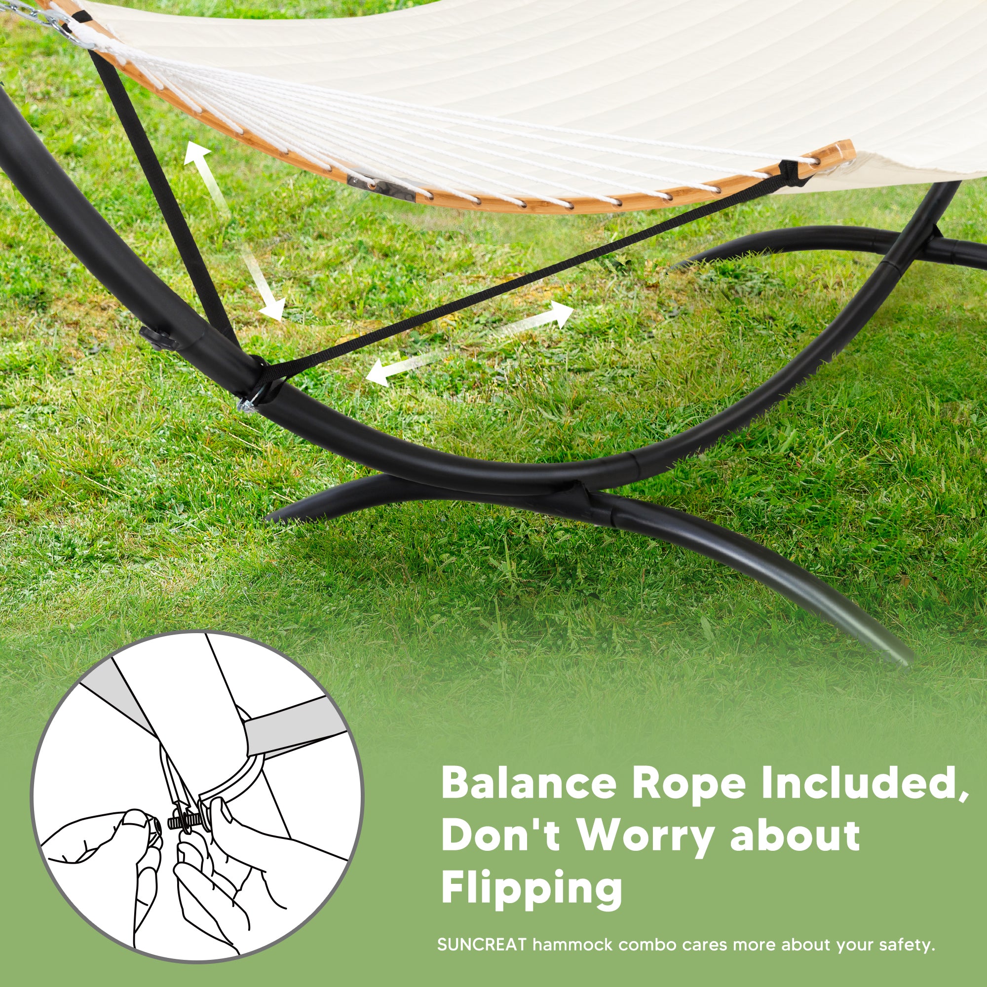 portable hammock with stand#color_beige