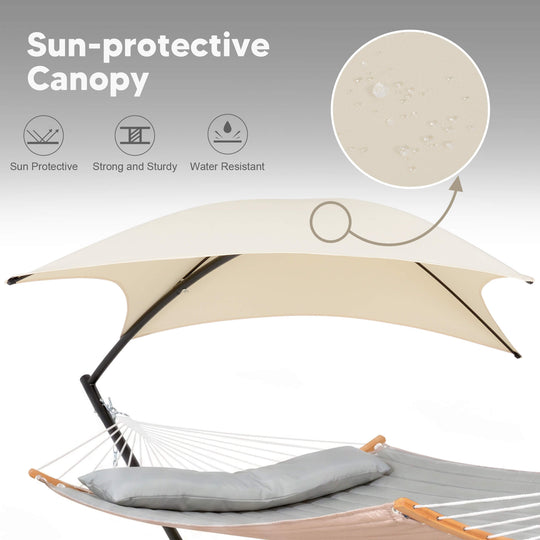 hammock with stand and sunshade#color-c_light-gray