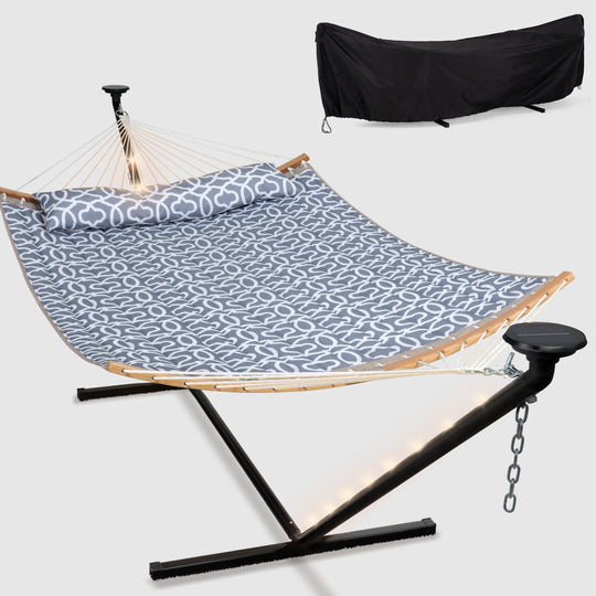 double hammock with stand  #color_gray-pattern#options_combo-cover-$215.99-save-40%