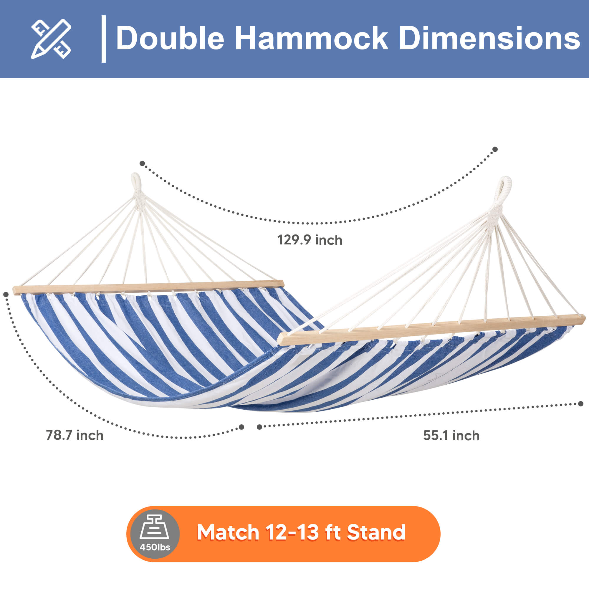 tree hammock swing#color_blue-white-stripes