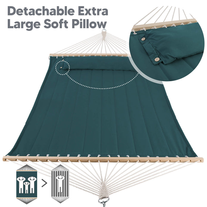 SUNCREAT Quilted Fabric Hammock#color_dark-green