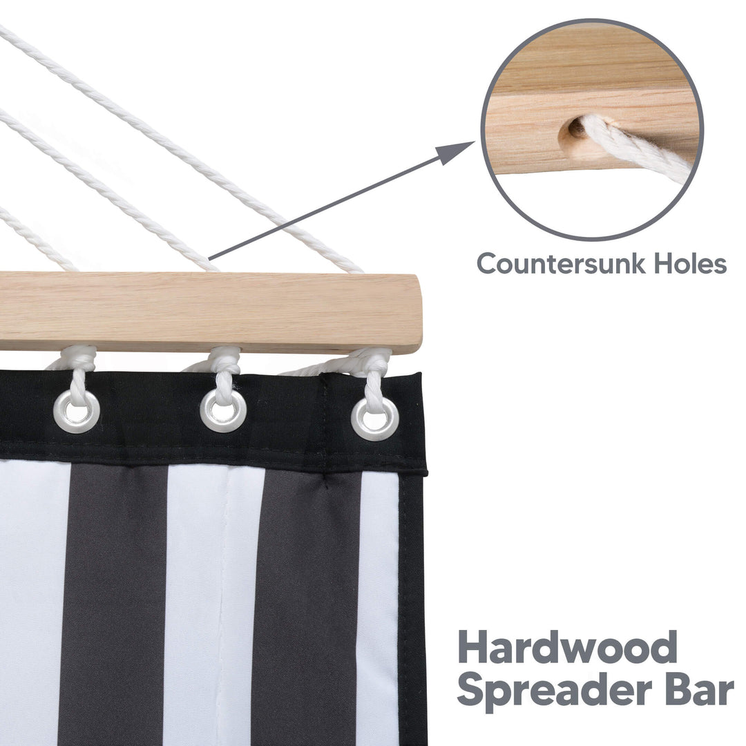 SUNCREAT Quilted Fabric Hammock#color_black-stripes