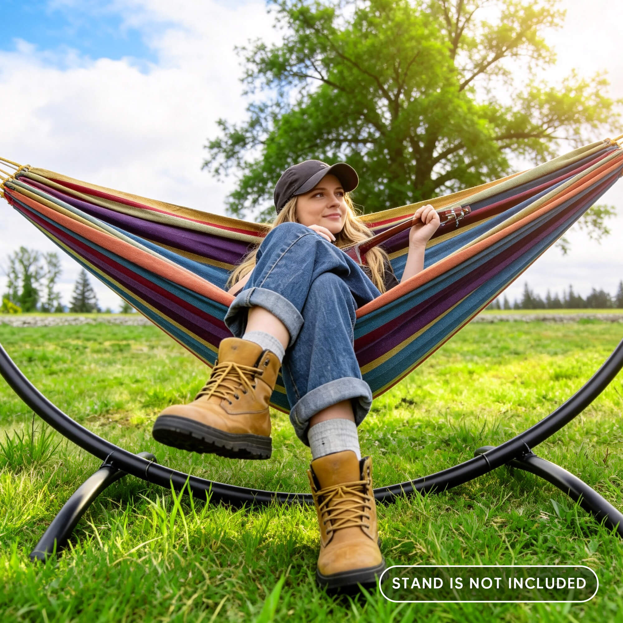 Camping Hammock for Outdoor#Color_colorful-stripes
