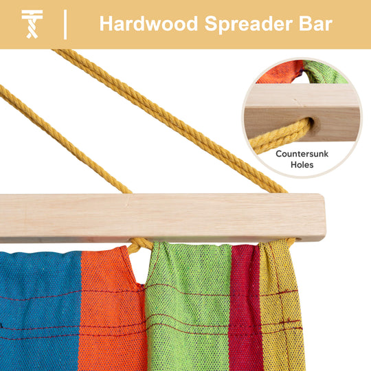tree hammock swing#color_colorful-stripes