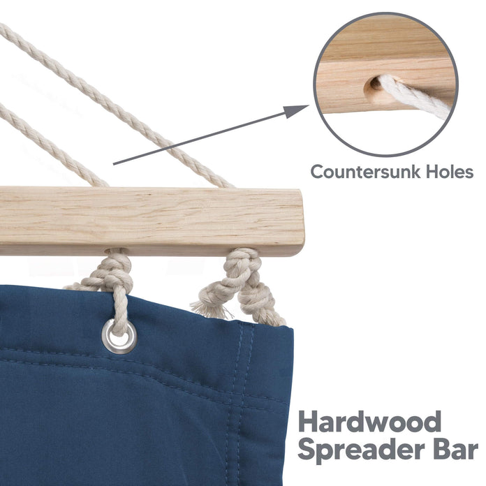 SUNCREAT Quilted Fabric Hammock#color_navy