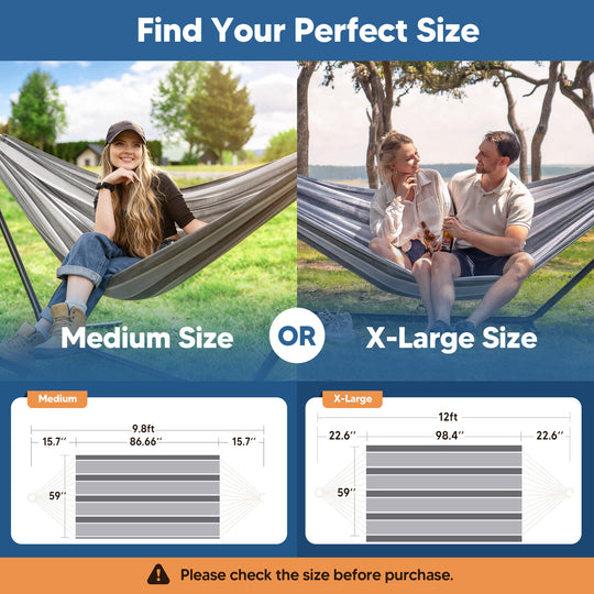 Camping Hammock for Outdoor#Color_gray-stripes