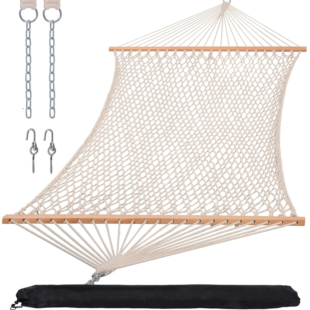 SUNCREAT-Cotton-Rope-Double-Hammock-Natural#color_natural
