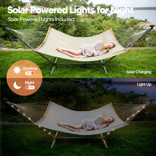 double hammock with stand  #color_beige