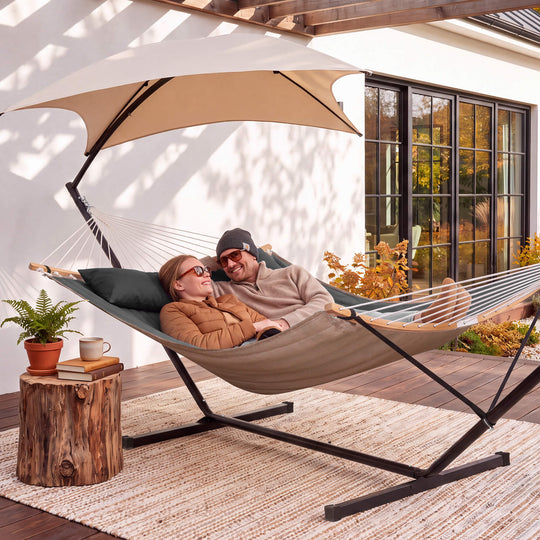 hammock with stand and sunshade#color-c_dark-gray