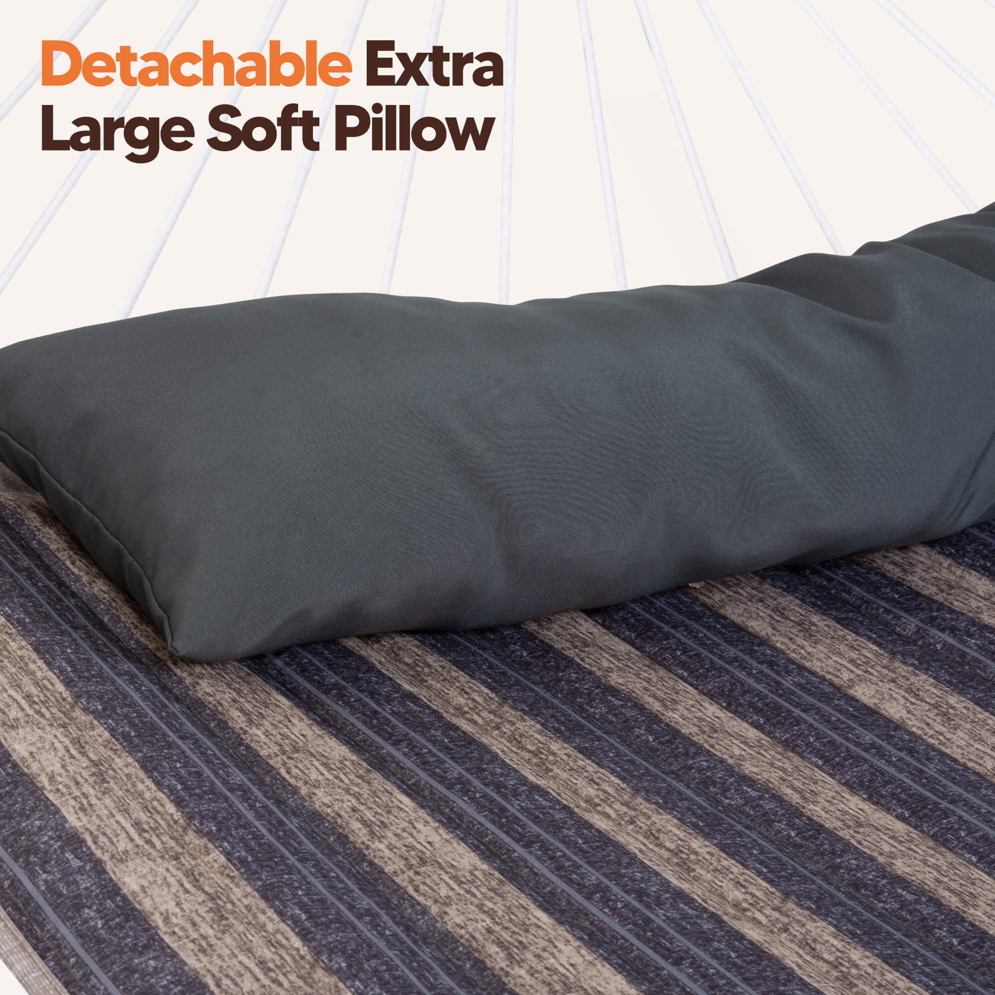 double hammock with stand  #color_dark-gray-stripes