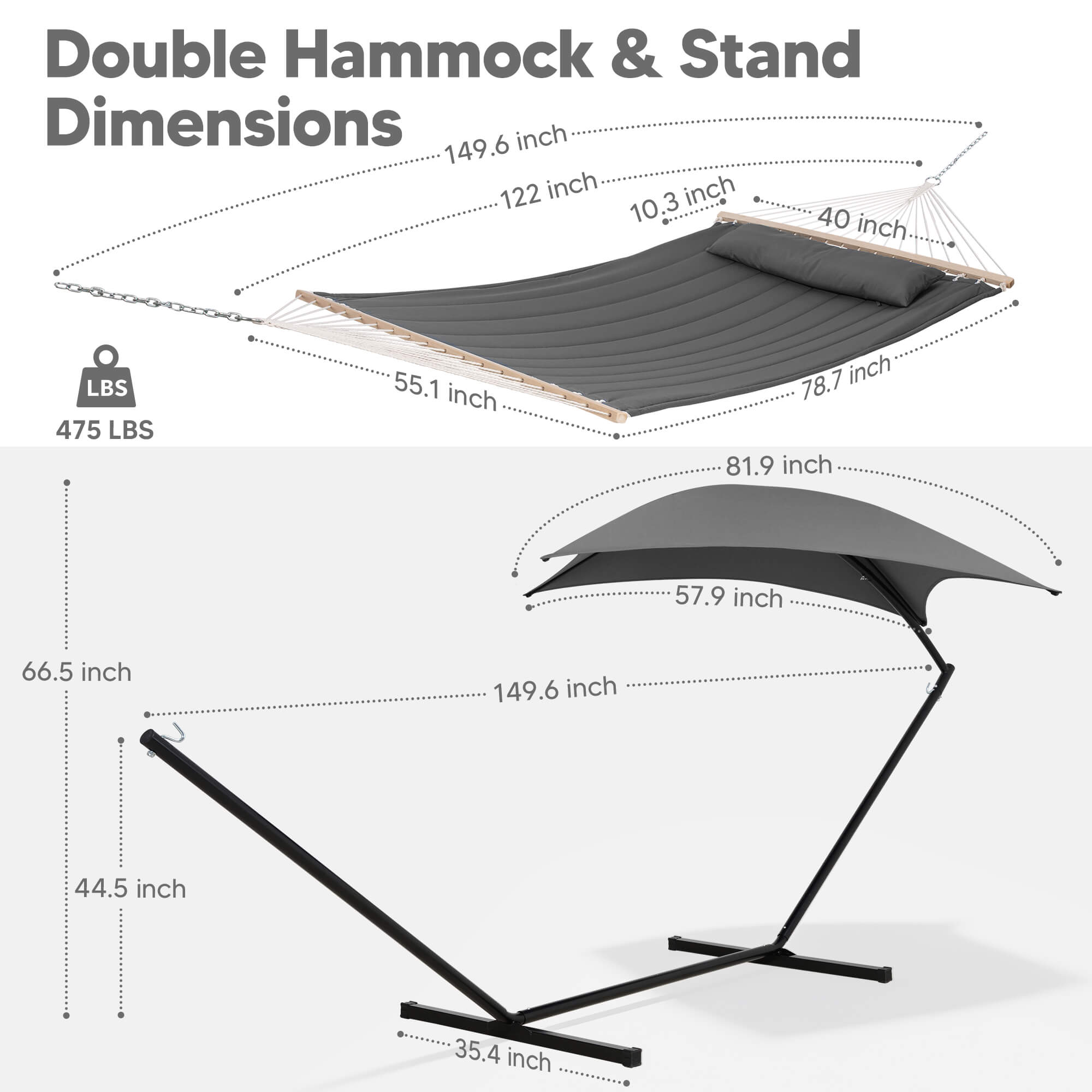 Standing Hammock with Stand#color_gray
