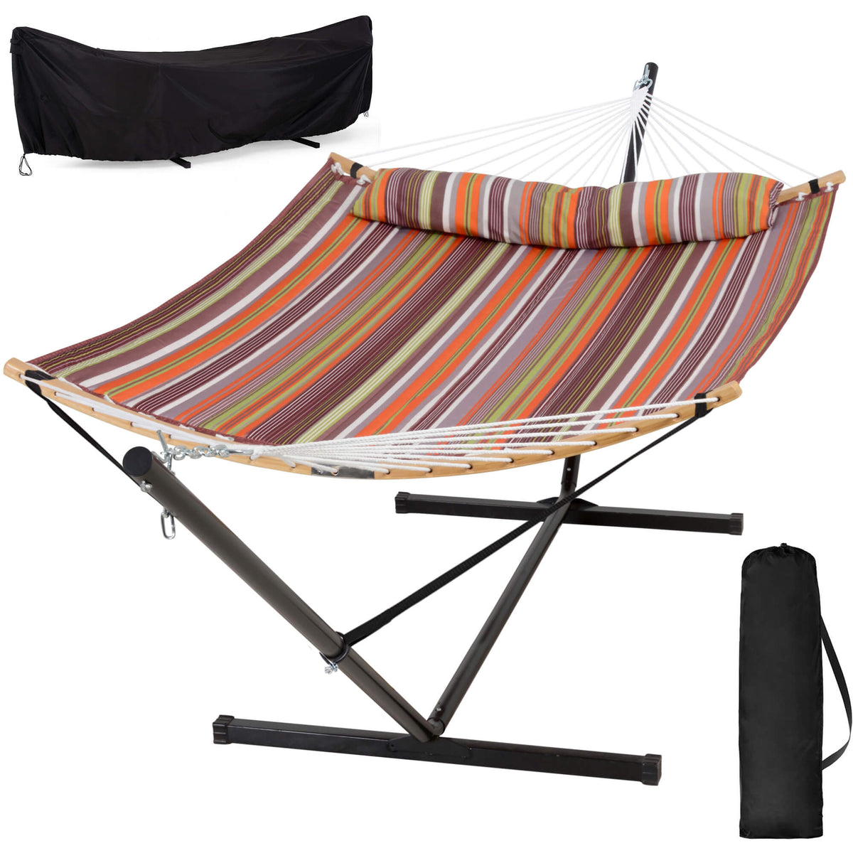 SUNCREAT-Double-Quilted-Hammock-with-Stand#color-f_orange-stripes
