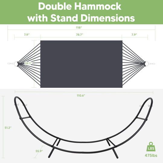 2 Person hammock with stand#color_dark-gray