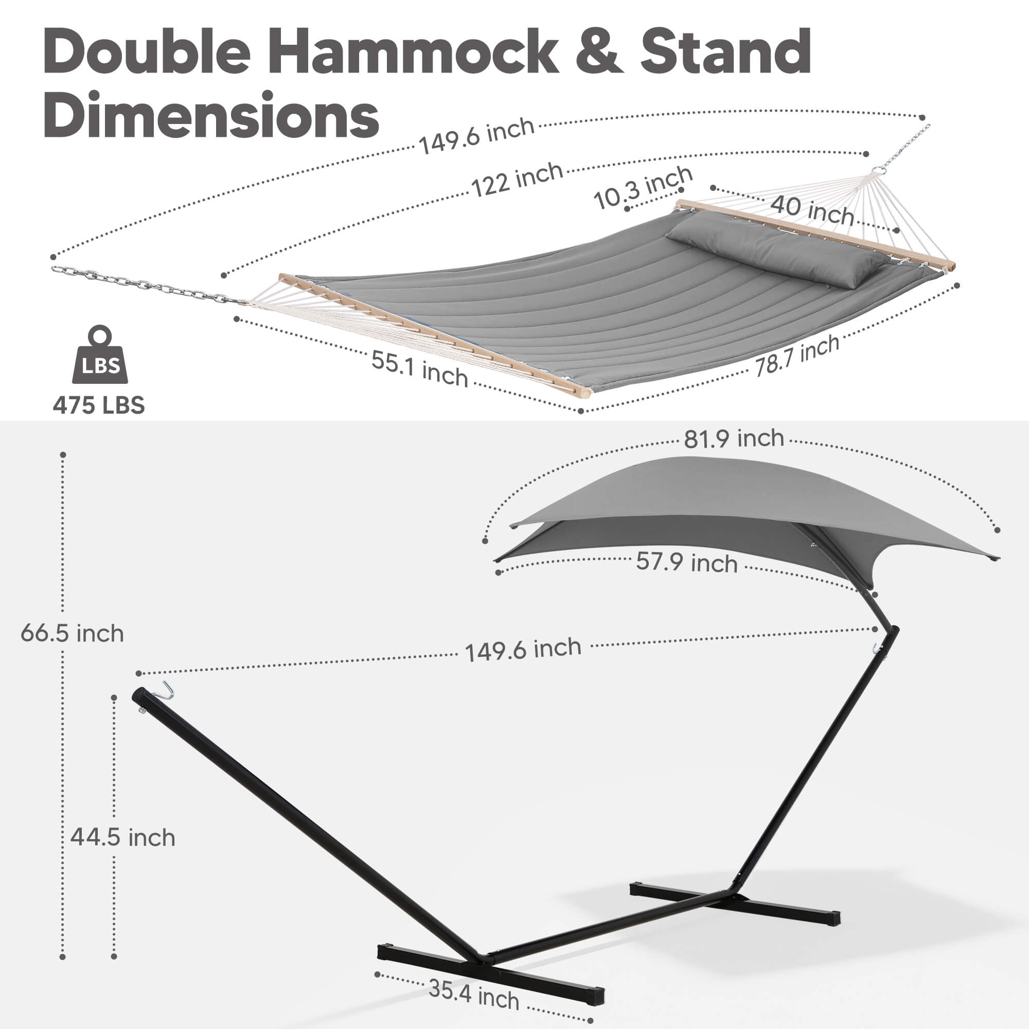 Standing Hammock with Stand#color_light-gray