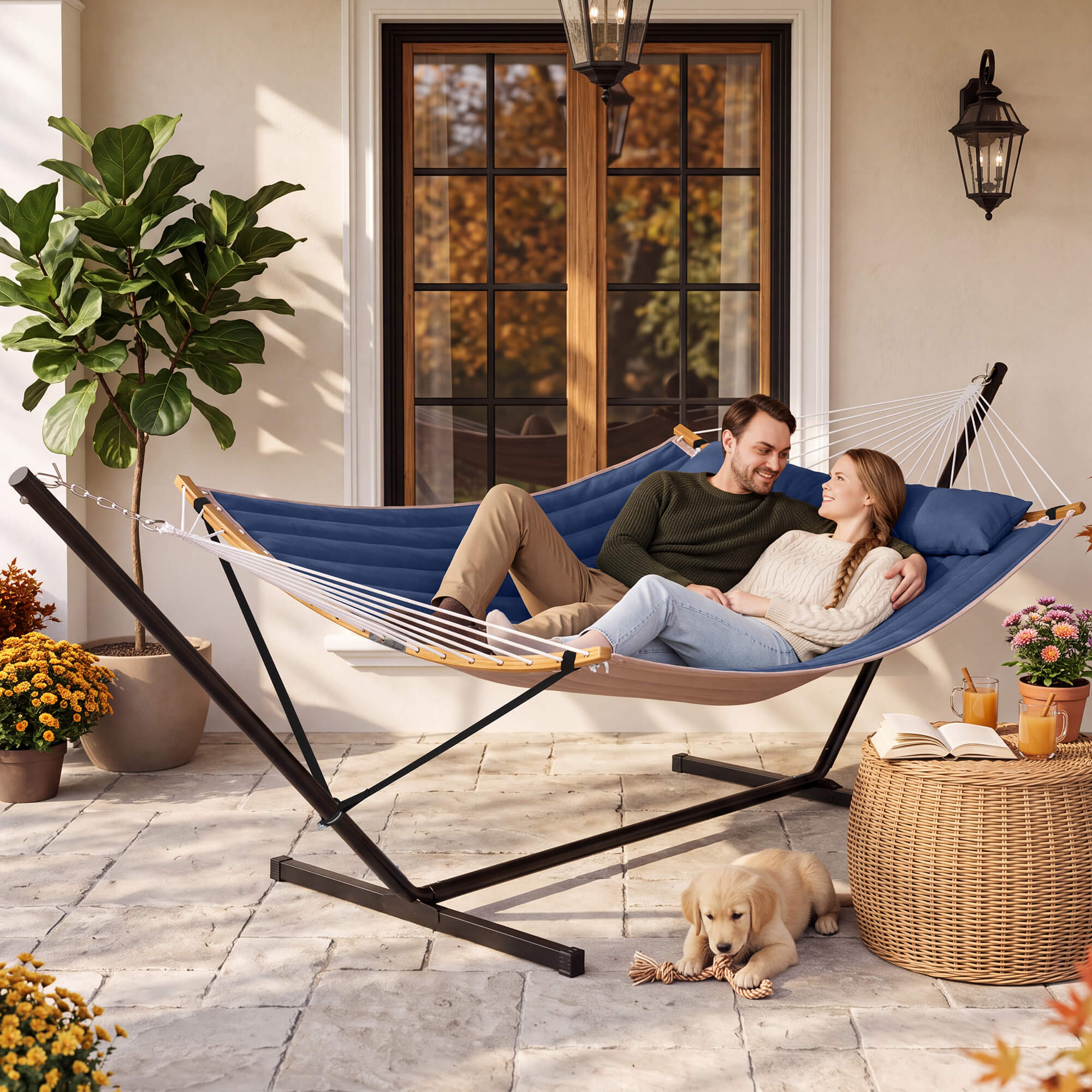 SUNCREAT-Double-Quilted-Hammock-with-Stand-Dark-Blue#color_dark-blue