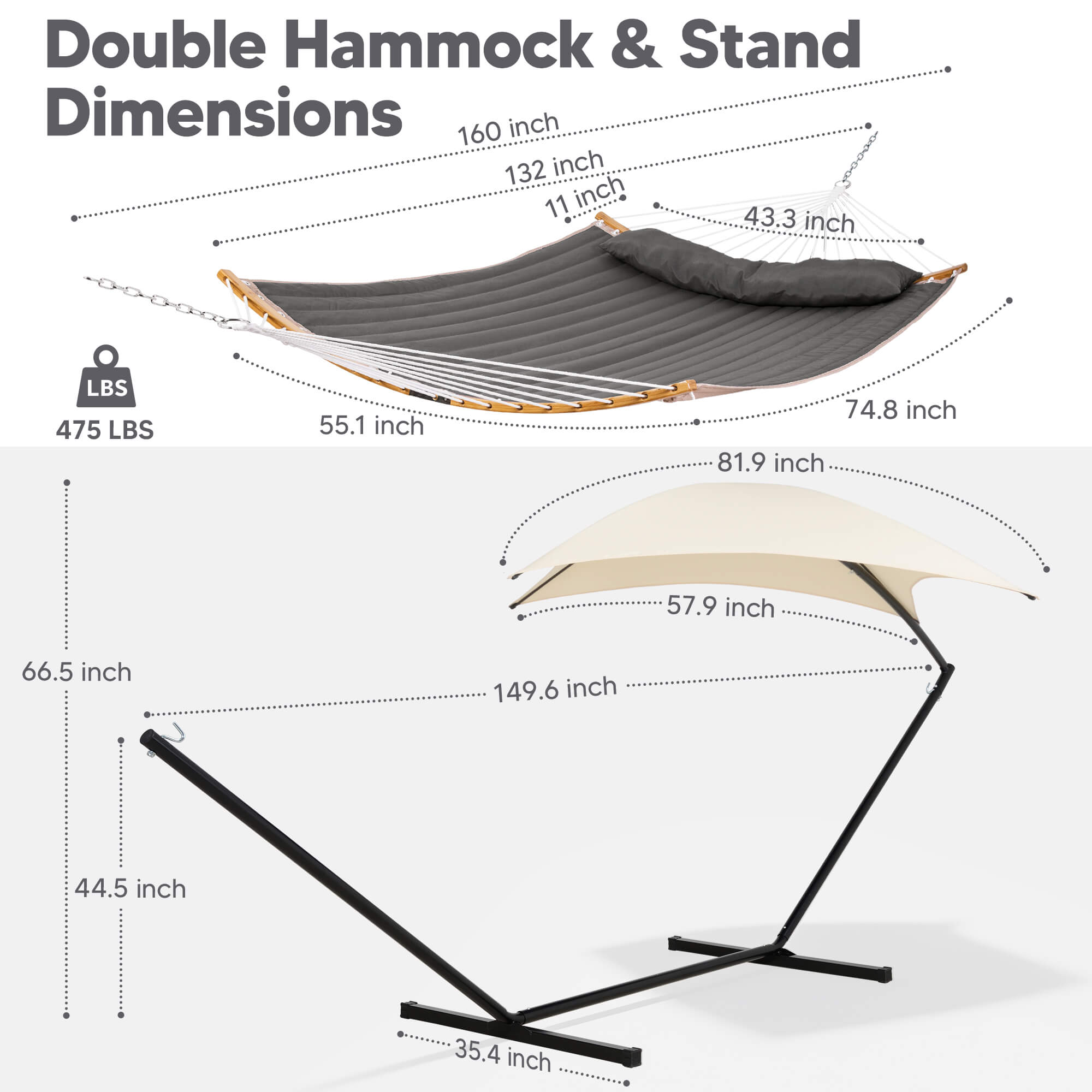 hammock with stand and sunshade#color-c_dark-gray