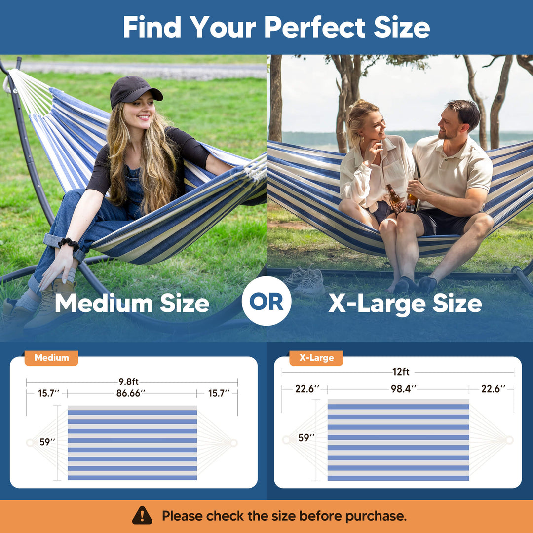 Camping Hammock for Outdoor#Color_blue-white-stripes