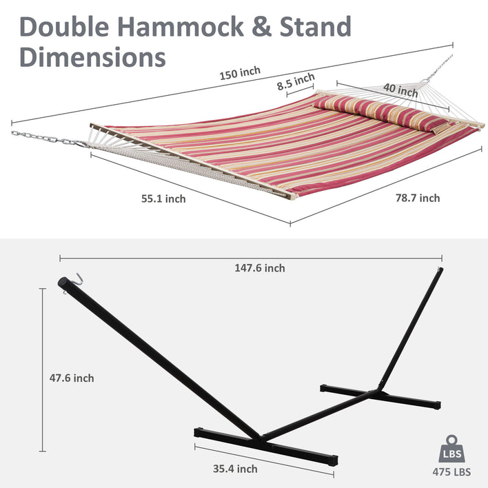 SUNCREAT-Double-Hammock-with-Stand-Red-Stripes#color_red-stripes